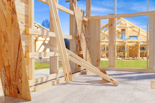 Home construction. Frame ho...