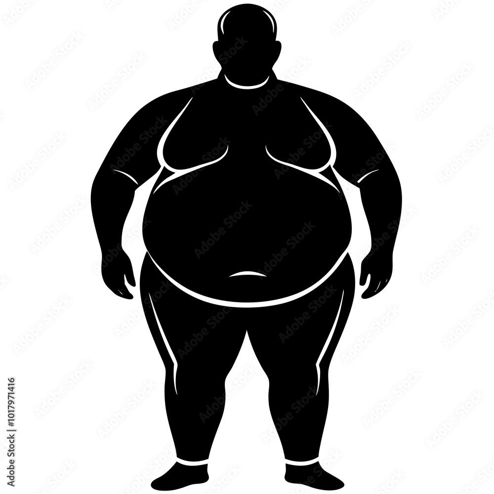 Fototapeta premium fat man silhouette vector