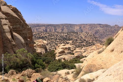 view of the landscape of the Dana Biosphere Nature Reserve National Park, Jordan