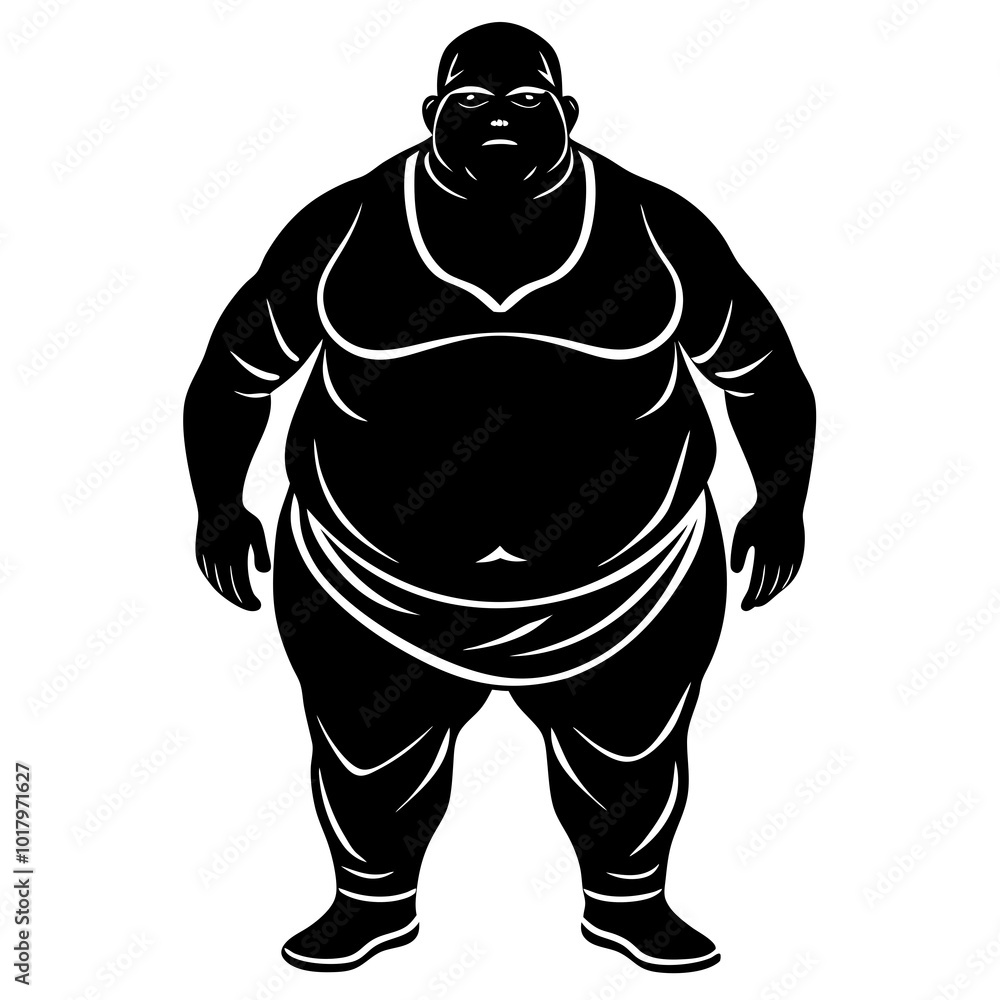 Fototapeta premium fat man silhouette vector