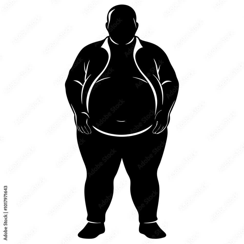 Fototapeta premium fat man silhouette vector