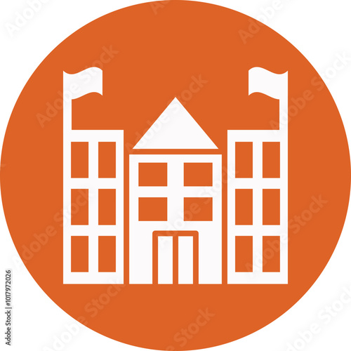 Embassy glyph circle icon