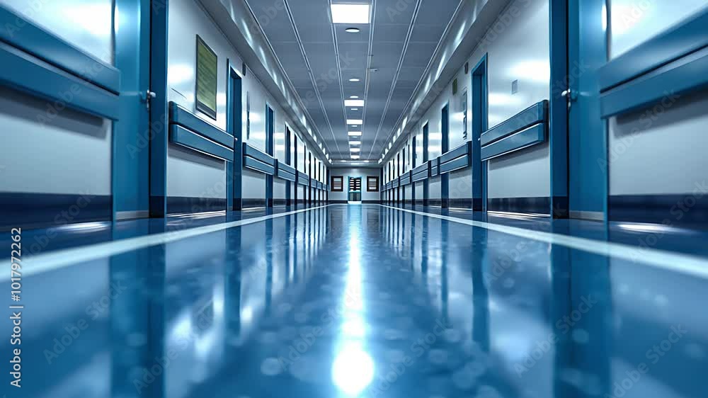 corridor in hospital. Created with Generative AI. corridor in hospital. Created with Generative AI.