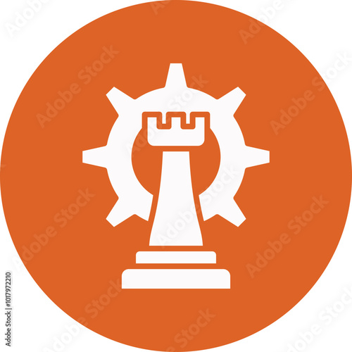Strategy glyph circle icon