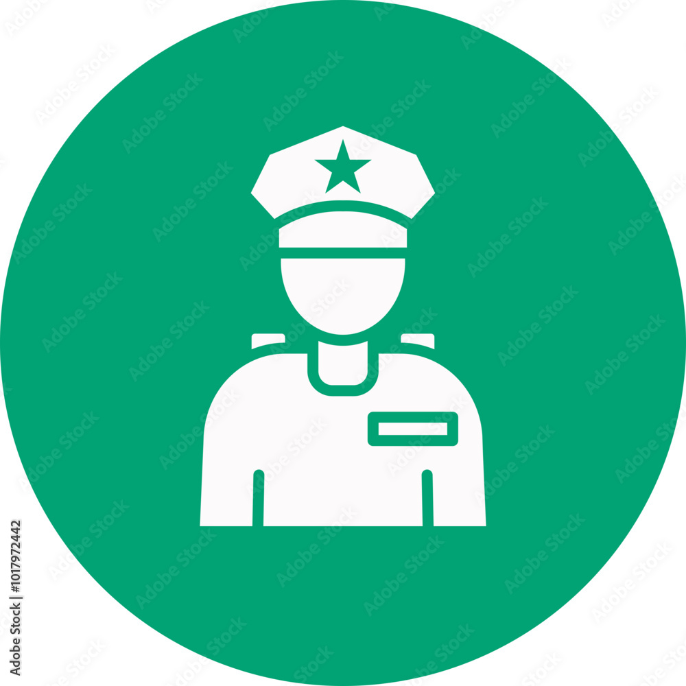 Officer glyph circle icon Officer glyph circle icon