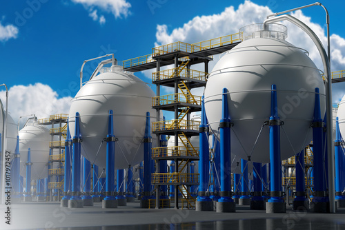 Oil refinery. Factory with ...
