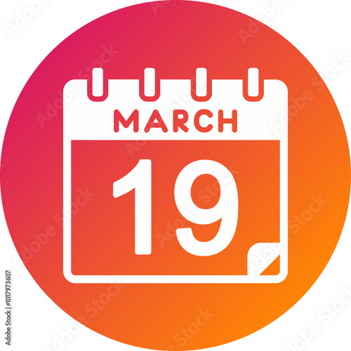 19 March Vector Icon Design