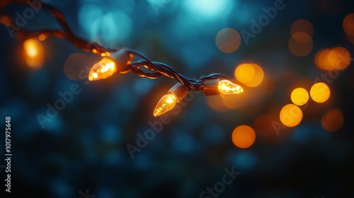 Colorful Christmas lights glowing on a pine tree during the holiday season