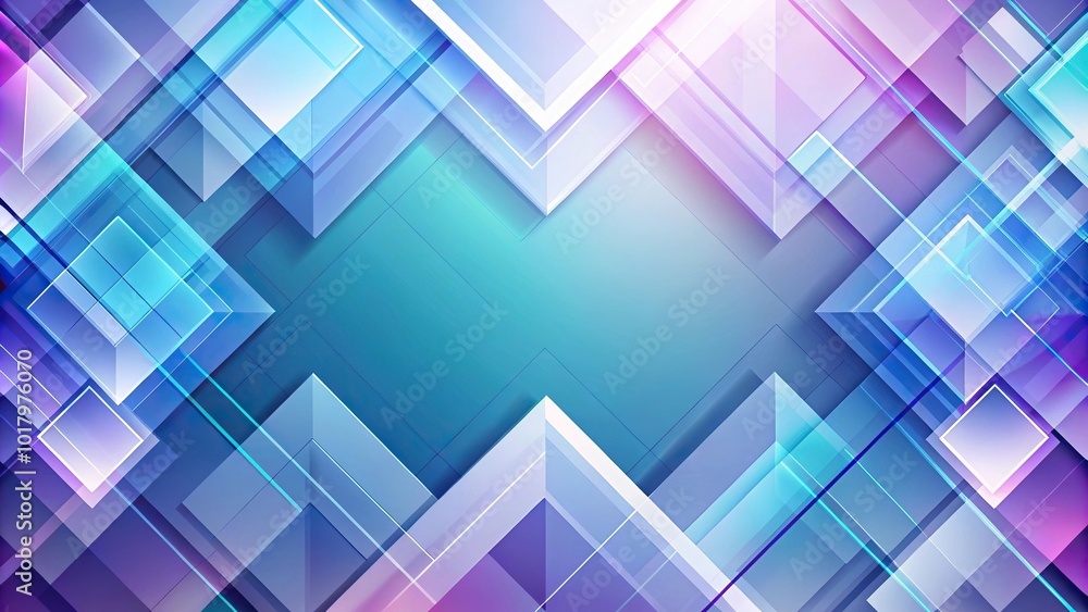 Fototapeta premium Abstract geometric background in white, blue, and purple tones