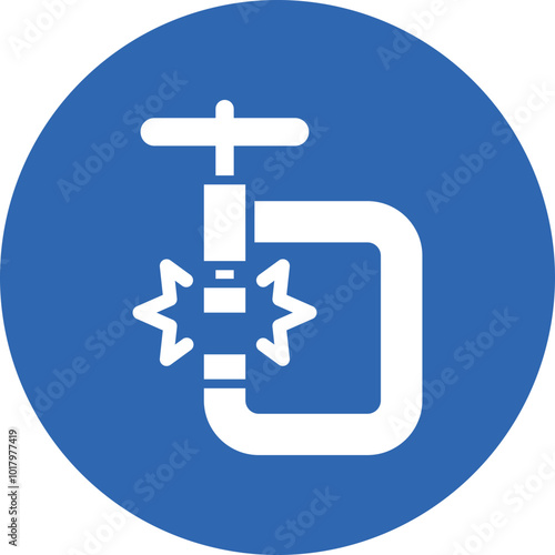 Clamp glyph circle icon