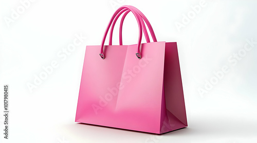 Wallpaper Mural A vibrant pink shopping bag with handles, ideal for retail use. Torontodigital.ca