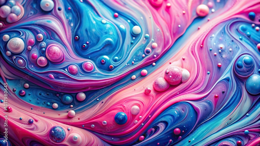 Obraz premium Abstract paint background with pink and blue spots