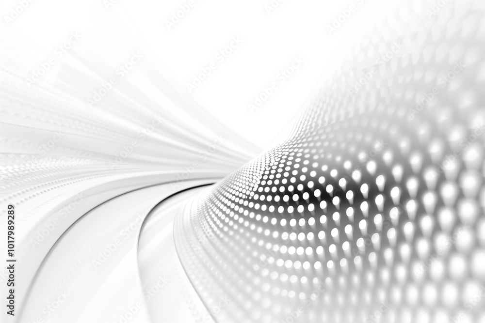 An abstract design featuring smooth, flowing curves and a gradient of white tones. The image includes a pattern of dotted textures, a sense of depth and movement, modern and futuristic aesthetic. An abstract design featuring smooth, flowing curves and a gradient of white tones. The image includes a pattern of dotted textures, a sense of depth and movement, modern and futuristic aesthetic.