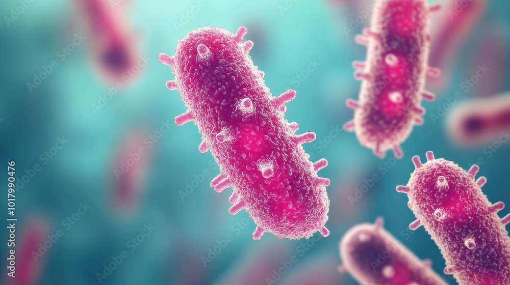Bacterial contamination on frequently touched surfaces, hygiene concept, 3D illustration Bacterial contamination on frequently touched surfaces, hygiene concept, 3D illustration
