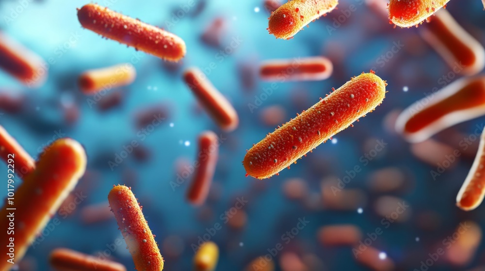 Dangerous bacteria in polluted water, toxic environment, 3D illustration Dangerous bacteria in polluted water, toxic environment, 3D illustration