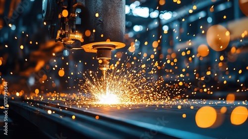 Industrial Sparks and Machinery in Action