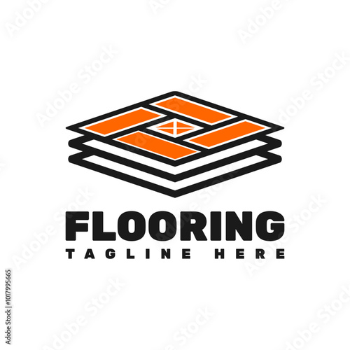 This is a logo template for a flooring company. It can be used for commercial or editorial purposes. The template is easy to customize, and the colours can be changed to match your company's logo.