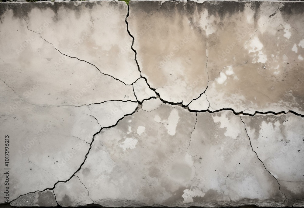 Obraz premium concrete wall background with deep cracks