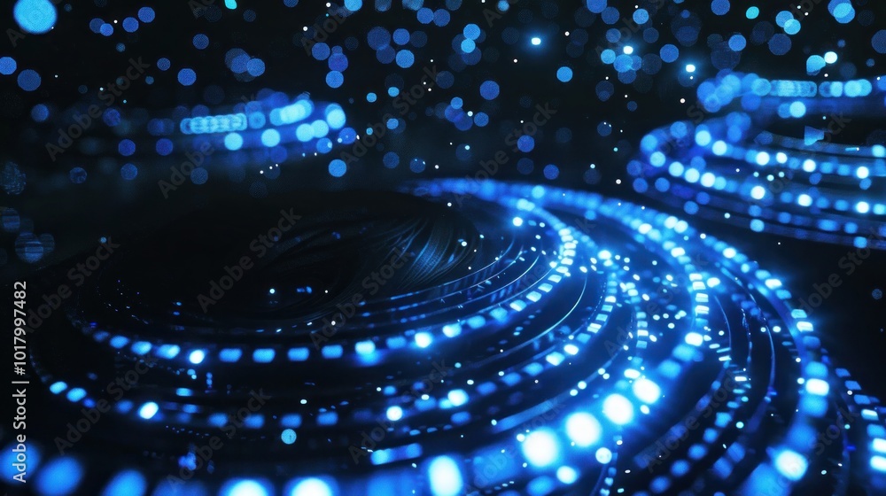 Obraz premium Abstract Blue Lights and Bokeh