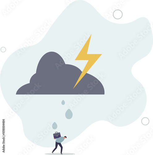 Having bad day, disappointed work, discourage or depression, failure feeling bad or difficulty, having problem and trouble concept,flat design with people.