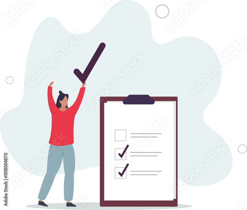 Self assessment, evaluate yourself for personal development or work improvement concept.flat design with people.