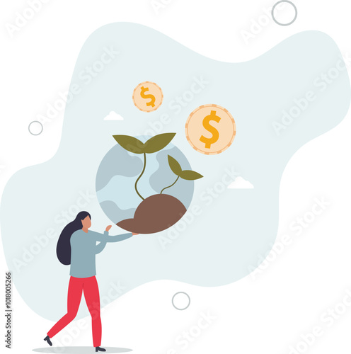 Fair trade with sustainable environment attitude as ethical .Eco friendly and honest salary for work or resources exploitation.flat design with people.