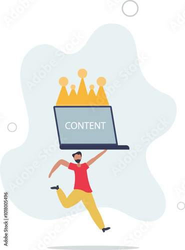 Content strategy for advertising and marketing, brand communication or social media idea,flat design with people.