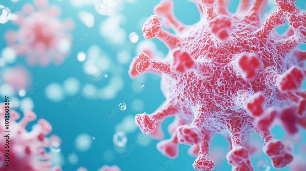 Spores in public water sources, infection risk, 3D illustration Spores in public water sources, infection risk, 3D illustration