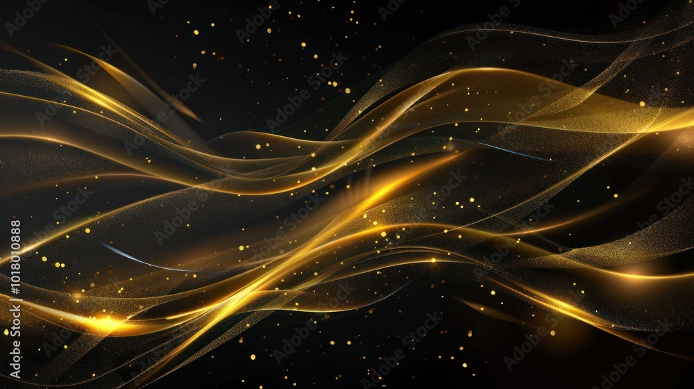Obraz premium Abstract Golden Waves