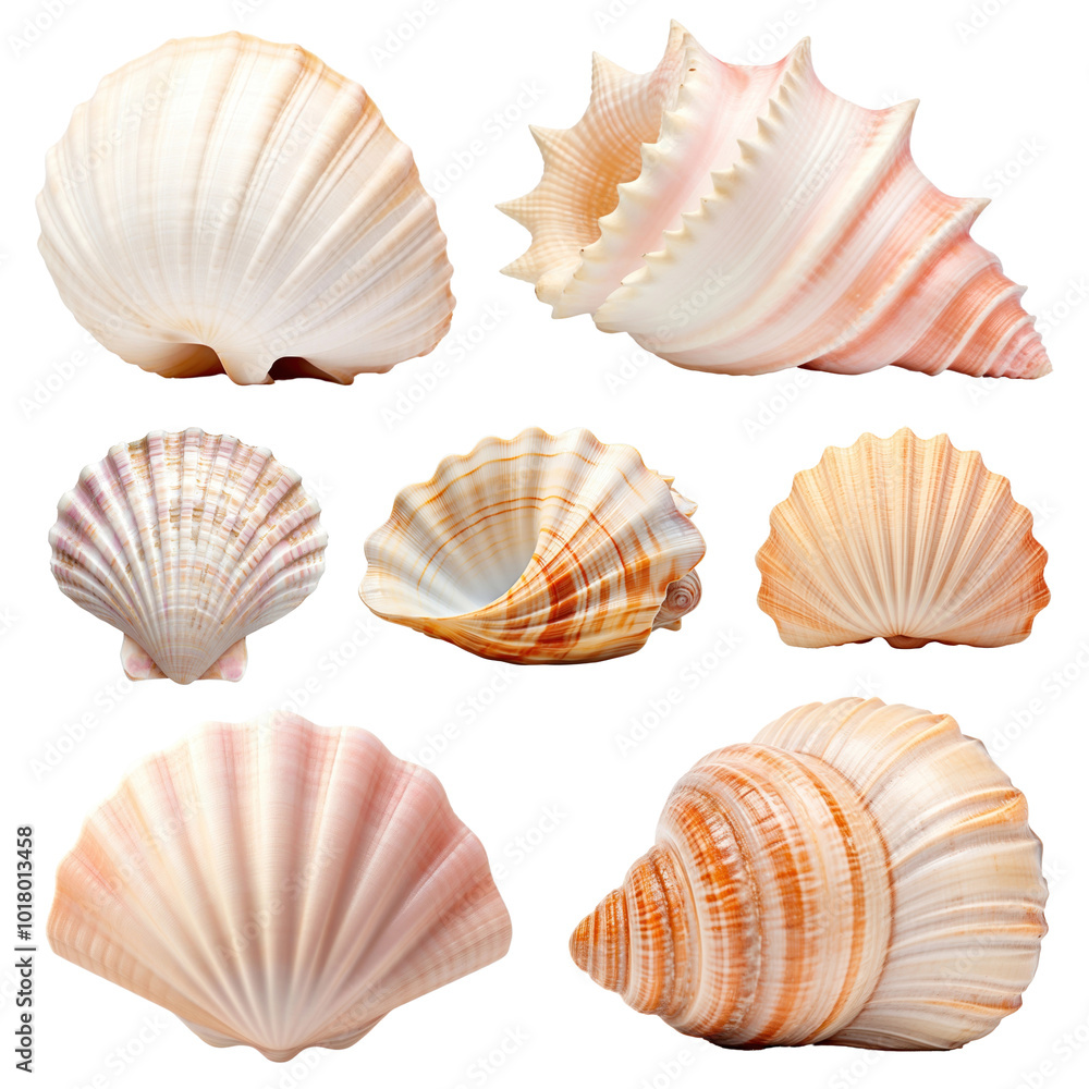 PNG sea shell set, transparent background PNG sea shell set, transparent background