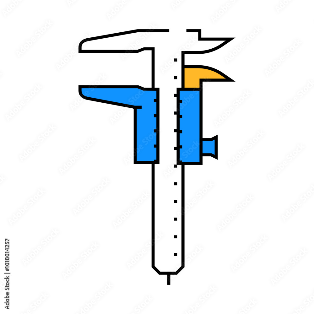 caliper tool work line icon vector. caliper tool work sign. isolated symbol illustration caliper tool work line icon vector. caliper tool work sign. isolated symbol illustration