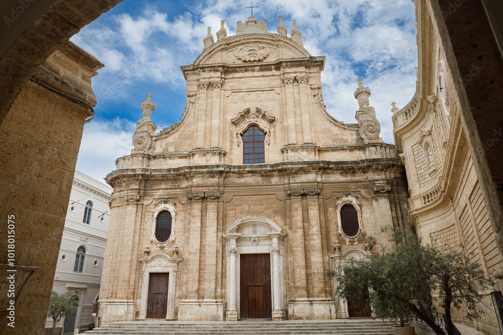 Cathedral Maria Santissima della Madia (Basilica Cattedrale Maria Santissima della Madia) in old town Monopoli, Puglia, Italy . Region of Apulia Cathedral Maria Santissima della Madia (Basilica Cattedrale Maria Santissima della Madia) in old town Monopoli, Puglia, Italy . Region of Apulia