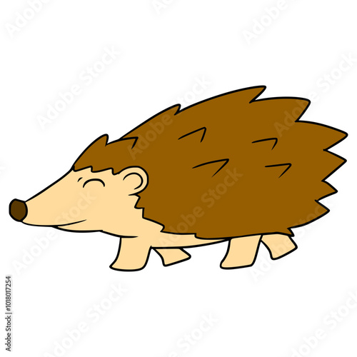 cute hedgehog illustration hand drawn isolated vector