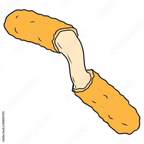 mozzarella stick illustration hand drawn isolated vector