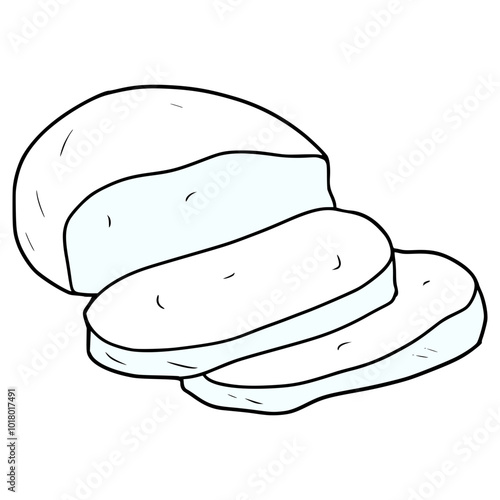 mozzarella illustration hand drawn isolated vector