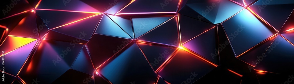 A vibrant abstract background featuring geometric shapes with glowing neon lights, perfect for digital art and design projects. A vibrant abstract background featuring geometric shapes with glowing neon lights, perfect for digital art and design projects.