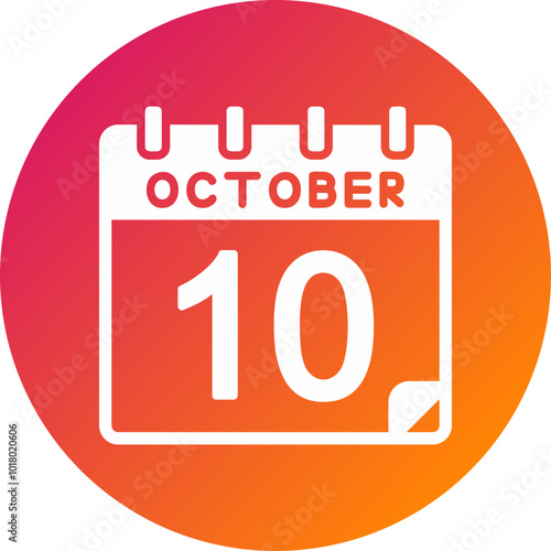 10 October Vector Icon Design