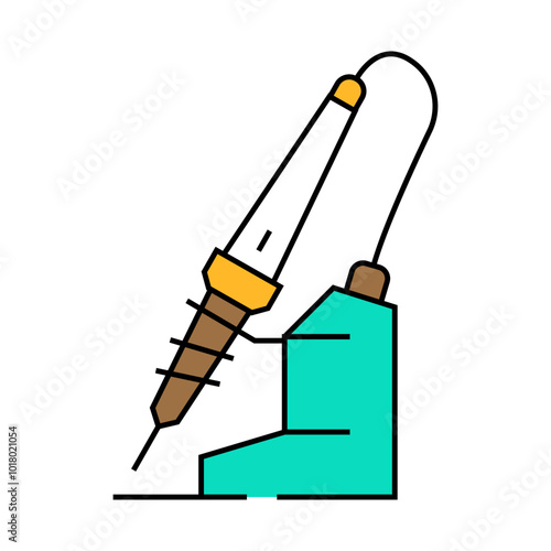 soldering iron tool work line icon vector. soldering iron tool work sign. isolated symbol illustration