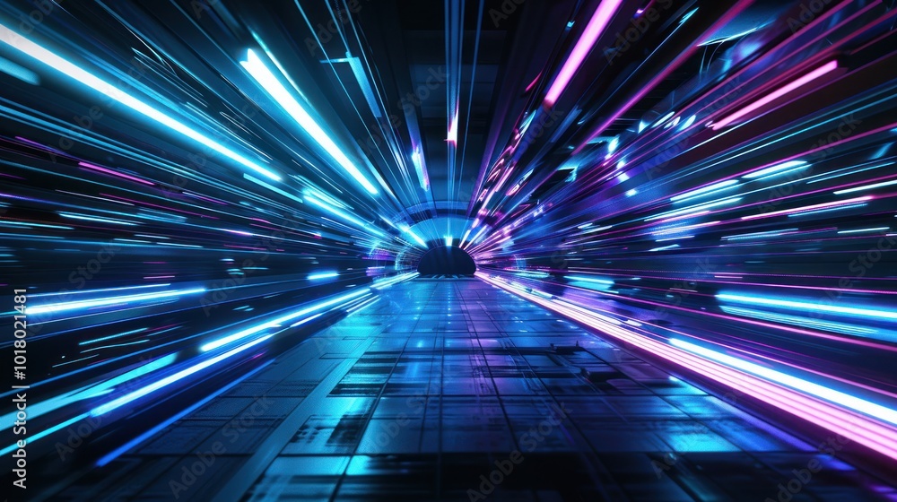 Fototapeta premium Neon Lights Tunnel