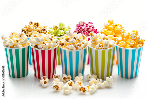 Pop corn isolated on white background.