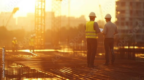 The Construction Planning at Sunset photo