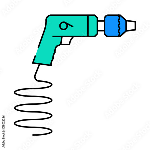 pneumatic drill tool work line icon vector. pneumatic drill tool work sign. isolated symbol illustration