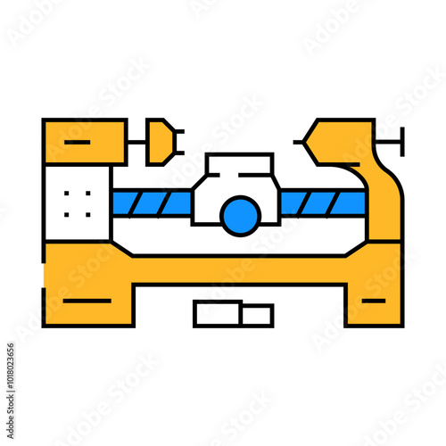 lathe tool work line icon vector. lathe tool work sign. isolated symbol illustration
