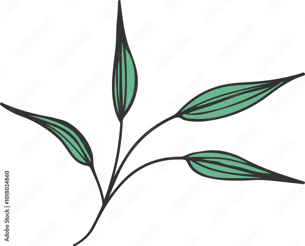 Obraz premium hand drawn abstract floral tree branch illustration