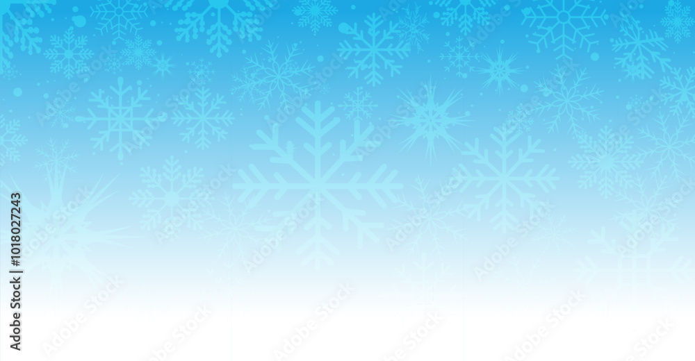 Simple heavy snowflakes design. Wintertime speck freeze shapes. Christmas background with blue to white gradient. Winter snow flake Simple heavy snowflakes design. Wintertime speck freeze shapes. Christmas background with blue to white gradient. Winter snow flake