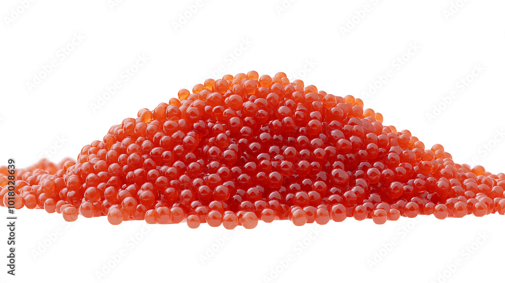 Red caviar, showcasing its vibrant color and luxurious texture, perfect for gourmet meals or appetizers, isolated on a transparent background Red caviar, showcasing its vibrant color and luxurious texture, perfect for gourmet meals or appetizers, isolated on a transparent background