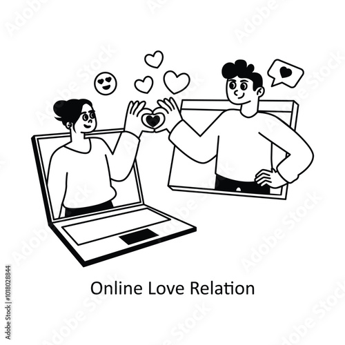 Online Love Relation concepts style illustration. EPS 10 File