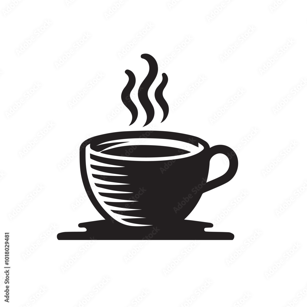 Coffee cup silhouette vector. Teacup vector design. Hot coffee cup logo, icon. Coffee cup silhouette vector. Teacup vector design. Hot coffee cup logo, icon.