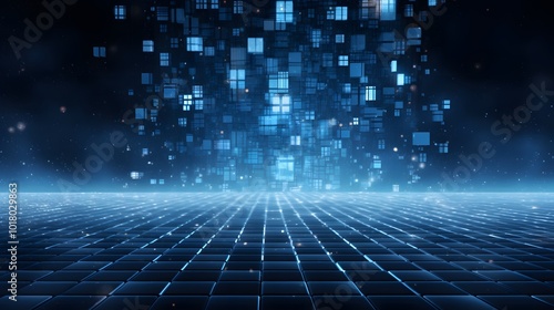 Fototapeta Naklejka Na Ścianę i Meble -  
Cyber winter background, copy space for text