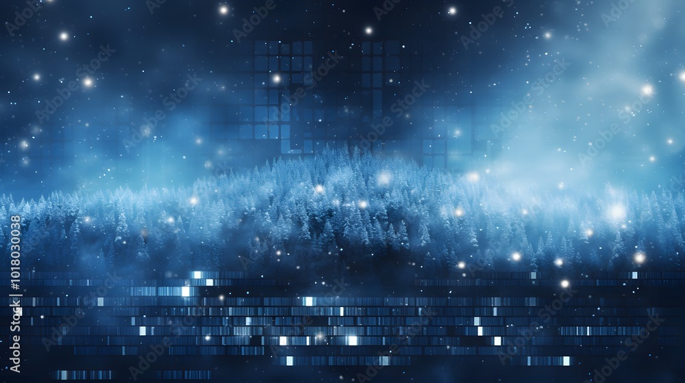 Cyber winter background, copy space for text
Cyber winter background, copy space for text